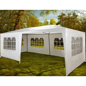 Párty stan altán Rimini s bočnicemi a klenutými okny 6 x 3 m, bílý