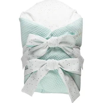 Zavinovačka ENIE BABY péřová zavinovačka Vaflová světle modrá/ bílá 80x80 cm