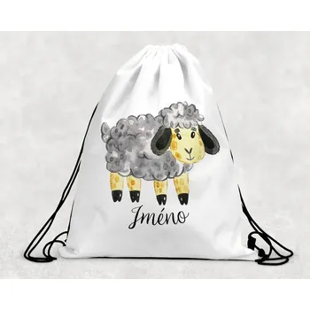Dětský batoh Domovi Taška na přezůvky se jménem Ovečka 30 x 39,5 cm
