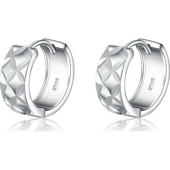 Módní doplněk NUBIS® Stříbrné náušnice kroužky s ornamenty - NB-3975