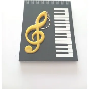 Dárkový balíček pro hudebníky - hudební blok a žlutý přívěšek