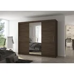 Skříň s posuvnými dveřmi a zrcadlem 250 cm - Denis Barva: Choco