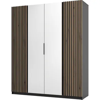 Šatní skříň LEMPERT Šatní skříň KAJA 2LAM 2 se zrcadlem Barva: černá / dub