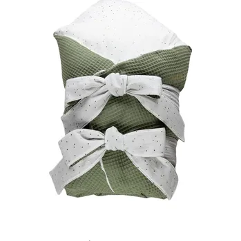 Zavinovačka ENIE BABY zavinovačka Vaflová z dutého vlákna khaki/bílá 80x80 cm