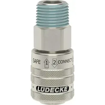 Hadicová spojka LÜDECKE ESIS38A průmyslová bezpečnostní rychlospojka R3/8" vnější