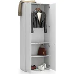 PLAN Kancelářská šatní skříň LAYERS, výsuv, 800 x 400 x 1905 mm, bílá