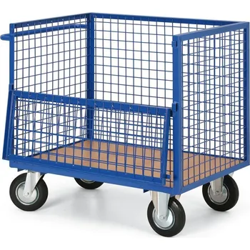 Plošinový vozík Plošinový vozík s drátěnými stěnami