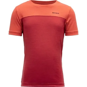 Pánské tričko Triko Devold Norang Merino Tee Kid Beauty/Colar - 4 / Beauty/Coral