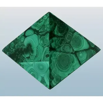 Malachitová pyramida exkluzivní kvality 5x5 cm, 85,4 g