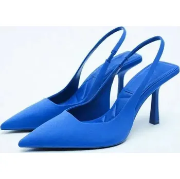 Dámské lodičky Dámské lodičky s odhalenou patou Barva: Modrá, Velikost: 40