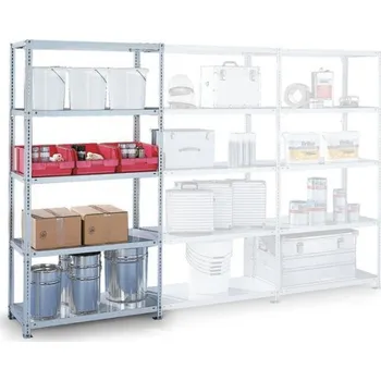 Dílenský regál META Policový regál FIX, 230 kg, 2000 x 1000 x 400 mm, přídavný regál