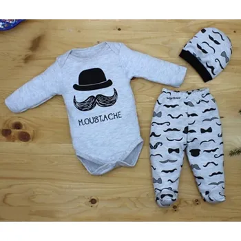 Kojenecká souprava 3-dílná bavlněná kojenecká souprava body polodupačky a čepička Gentleman 56/62 ( 0-3 m)