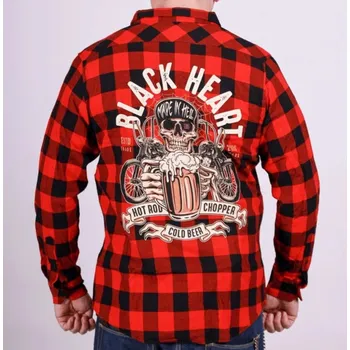 Pánská košile košile pánská BLACK HEART - BEER BIKER - RED - XXL