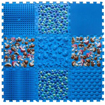 Masážní přístroj Masážní ortopedická podložka Ortek Puzzle - 9 dílů modrá