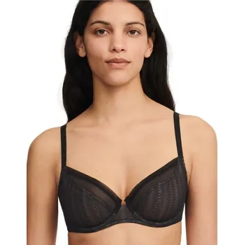 Podprsenka Polovyztužená podprsenka z krajky Romane, s kosticemi černá 70B