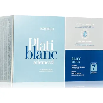 Odstraňovač barvy na vlasy Montibello Plati blanc zesvětlující pudr s levandulí Silky Blond 2x500 g