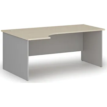 Psací stůl Rohový kancelářský psací stůl PRIMO GRAY, 180x120 cm, levý, šedá/bříza