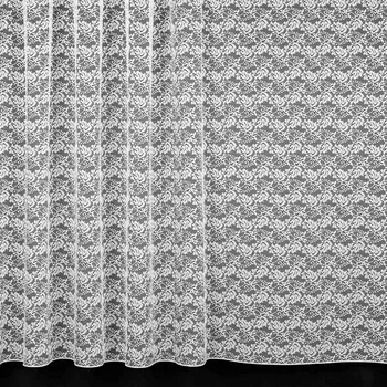 Žakárová záclona 986, celoplošný vzor květin, s olůvkem, bílá, výška 160cm (v metráži)