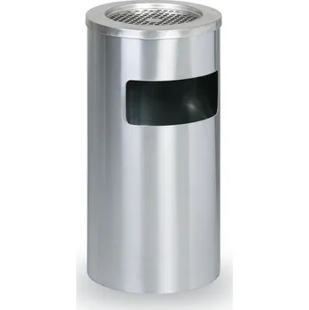 Venkovní odpadkový koš Venkovní odpadkový koš s popelníkem, 600 x 305 x 305 mm, nerez matný