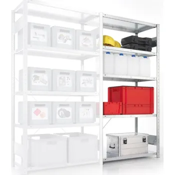 Dílenský regál META Policový regál CLIP, 100 kg, 2000 x 1000 x 400 mm, přídavný regál