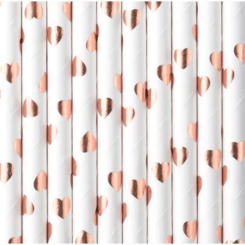 Stolování Bílá brčka se srdíčky