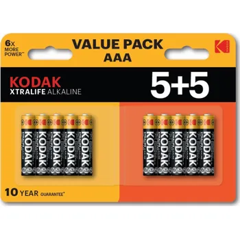 Článková baterie Kodak XTRALIFE Alkaline AAA Battery 10 (5+5 pack)