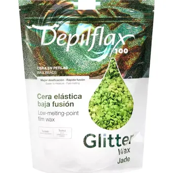 Perlový flexibilní depilační vosk Depilflax 100 Jade s nízkým bodem tání, 1000 g