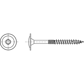 Vrut PROFISTYL Vrut konstrukční tesařský talířová hlava TORX nerez A2 Varianta: Konstrukční vrut talířová hlava TORX nerez A2 6x80