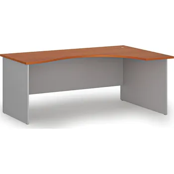 Psací stůl Ergonomický kancelářský psací stůl PRIMO GRAY, 180x120 cm, pravý, šedá/třešeň