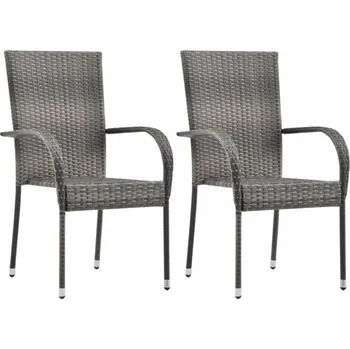 Zahradní stohovatelná židle polyratan 2 ks