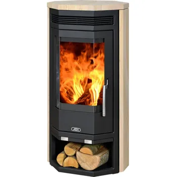 Krbová kamna ABX Kamna krbová Baltik 4, černý plech, pískovec, 5kW
