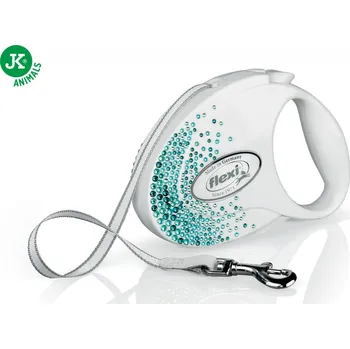 Vodítko pro psa flexi Glam Splash Ocean Tape (pásek), velikost M, bílá