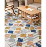 Kelimový koberec vícebarevný vlna a bavlna 200 x 300 cm ručně tkaný boho geometrický vzor se střapci Beliani