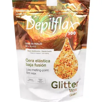 Perlový flexibilní depilační vosk Depilflax 100 Gold s nízkým bodem tání,1 kg