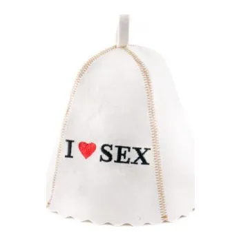 Klobouk do sauny I love sex, 100% vlna