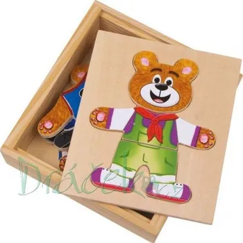 Dřevěná hračka Dřevěný oblékací medvídek Nico