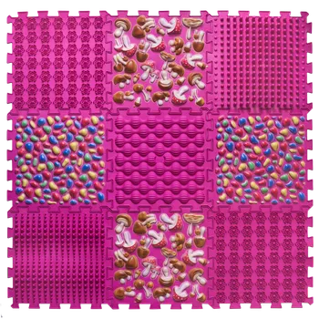 Masážní přístroj Masážní ortopedická podložka Ortek Puzzle - 9 dílů růžová