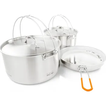 Kempingové nádobí GSI OUTDOORS Glacier Stainless Troop Cookset 5l+8,5l