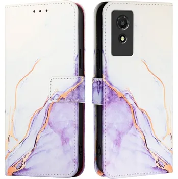 Pouzdro na tablet VSECHNONAMOBIL 80019 ART MARBLE Peněženkový kryt pro TCL 501 PURPLE