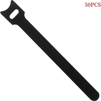 Stahovací páska Barevná nylonová stahovací poutka, opakovaně použitelné - 50KS Černá