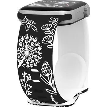 Příslušenství k chytrým hodinkám Řemínek gravírované pampelišky pro Apple Watch 38/40/41/42(S10)mm Barva: Černo-Bílá