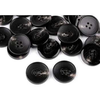 Knoflík Knoflík plastový 50 kusů - 6 (44") černá
