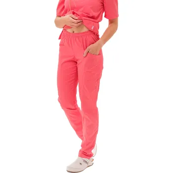 Zdravotnický oděv Perlička® Zdravotnické kalhoty SISI SATTÉ Slim Coral Barva: Coral, Velikost: 46
