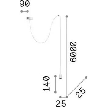 Ideallux Ideal Lux Archimede Cilindro LED závěsné svítidlo, bílá, kov 1 x 4 W LED W - Doprava zdarma