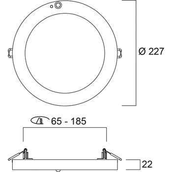 Lampička Sylvania Start 5v1 LED-Downlight vestavný/nástěnný PIR - Montážní průměr 6,5 až 18,5 cm bílá LED 18 W celkem - Doprava zdarma