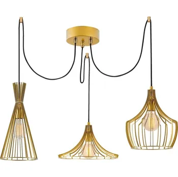 Lustr na lanku MEZOPOTAMYA 3xE27/40W/230V pavouk zlatá