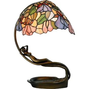 Lampička Clayre&Eef Excelentní stolní lampa Eve v Tiffany stylu multicolour, starožitná mosaz 1 x 40 W - Doprava zdarma