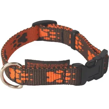 Obojek pro psa DOGSTORE Popruhové obojky 1,6 cm Barva: Hnědá (oranžové tlapky)
