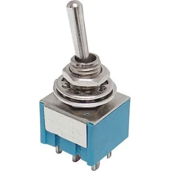 Přepínač páčkový MTS-203, ON-OFF-ON 2pol.250V/3A mini