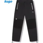 Softshellové kalhoty tenké Kugo HK7588 šedé - černé kapsy
